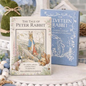 Peter Rabbit & Velveteen Rabbit Wooden Faux Book Sitter – Nursery Decor