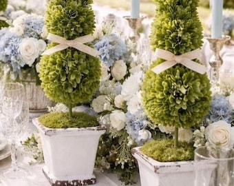 Handmade Bunny Faux Boxwood Topiary | Spring Table Decor