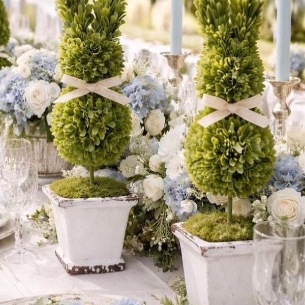 Handmade Bunny Faux Boxwood Topiary | Spring Table Decor