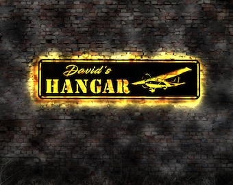 Hangar sign pilot name plate individual airplane sign wood airplane gift, airplane custom personalized gift gifts