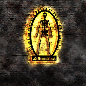 LED wall picture wood osteopathy illuminated sign practice textbook couch guide sign osteopathy T-shirt anatomy osteopaths skeleton human