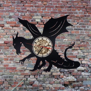 Wall Clock Clock Dragon Dragon Wall Sticker Picture Sticker Fairy Tale Fire Wall Decoration Mural Decoration