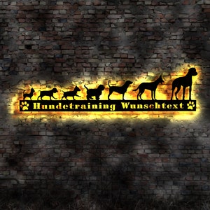 Illuminated sign dog sign warning sign dog training book dog trainer bite jacket dog whistle treat bag training collar dog school