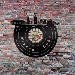 Uhr Wanduhr  Wanduhr Skyline Winsen Luhe  Silhouette Hotel Urlaub