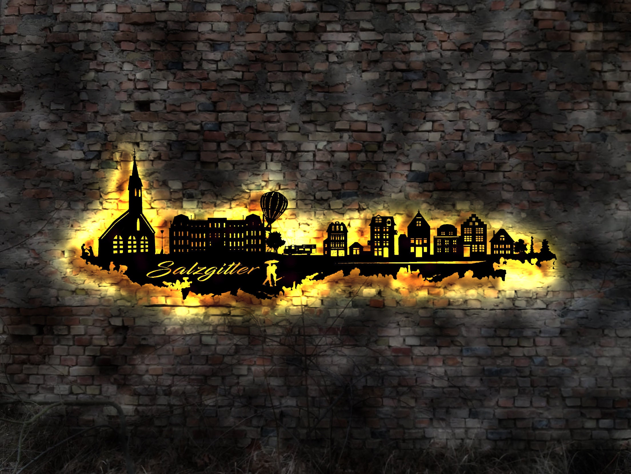Skyline Salzgitter LED Mural Wood City AK Map Map City Map Wall Sticker  Illuminated Picture Neon Advertising Wall Decal Travel Guide Silhouette -  Etsy New Zealand