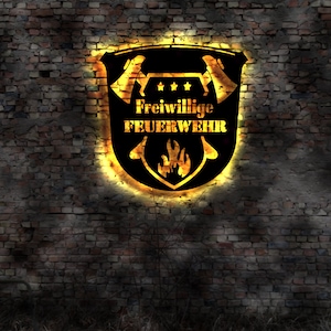 LED skyline vrijwillige brandweerslang brandweerhelm FFW 112 neonbord sticker sticker brandweerwagen brandweerwagen geen modelauto