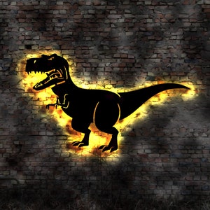 Dinosaur Tyrannosaurus T Rex t-Rex Dino Picture LED Wall Sticker Neonsign Dino Dinosaur Prehistoric Creature Figure Sculture Toy