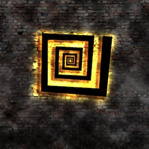 3D LED decoration abstract wall lamp in direct lighting light LED art artwork designer lamp unique nonwoven canvas artist woodcut