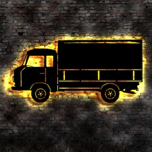 LED Wall Picture DDR Transporter Vehicle Truck Tractor Car Oldtimer Youngtimer