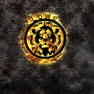 3D LED Wall Mural Zodiac Horoscope Wall Sticker Neon Sign Leo Lion Chain Necklace Zodiac Sign Sign Wall Sticker Picture