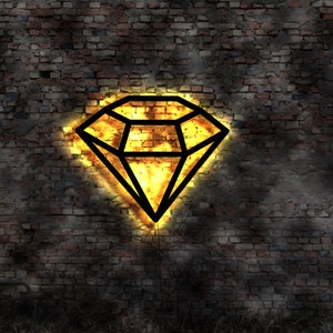 Diamond Jeweler Sign Book Goldsmith Gold Brilliant Picture Mural Illuminated Sticker Illuminated Sign LED Decoration Illuminated Sign Wall