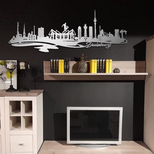 Stainless steel skyline city Duisburg wall art steel rustproof silhouette metal art artist work