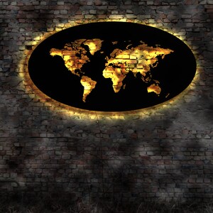 3D LED Deko Erde Karte map Weltall Wandtattoo Skyline Wandsticker Aufkleber Buch Reise no Neonreklame Schild LED Deko Erdkugel