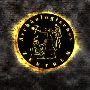 LED mural archaeologist archaeology museum silhouette excavation excavations tool excavation site sticker historical old things