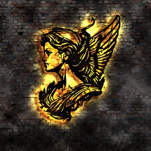 LED wall decoration mural angel woman wings angel wings wall sticker illuminated wall decoration