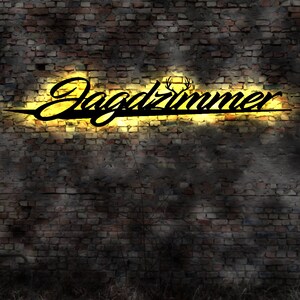 Jagd LED Wandbild Jäger no Aufkleber Revier Buch Fernglas Flinte Jagdmesser sign Neonreklame Leuchtschild Logo Werbung Weidmannsheil
