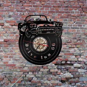 Klok Wandklok 3D Muscle Car Garage LED-neonreclame Nachtlampje Neonreclame V8 US Klassieke auto Coupe Neonreclame Tin Bord Drive INN 66