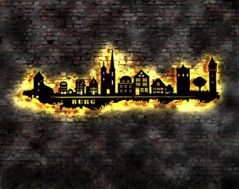 Wandtattoo Landshut Skyline – Selbstklebende Wanddekoration Für Wohnzimmer, Büro & Kinderzimmer (80x29 Cm)