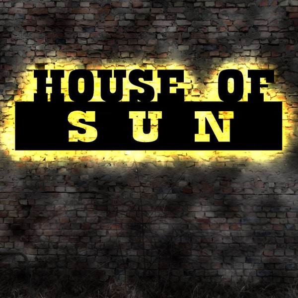 House of  Sun Schild Solarium Deko Sonnenbank Sonne PV Anlage Firmenschild Photovoltaik Förderung Logo Sonnenstudio