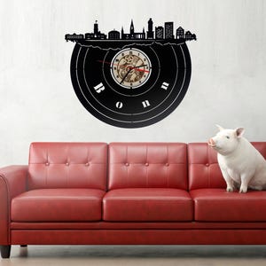 Uhr Wanduhr Bild Bonn Stadt Skyline Silhouette no Aufkleber