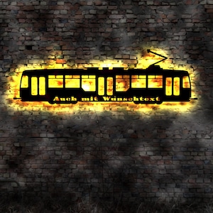 Tram sign conductor station model railway no metal sign illuminated sign LED decoration sign tram driver driver vehicle tram