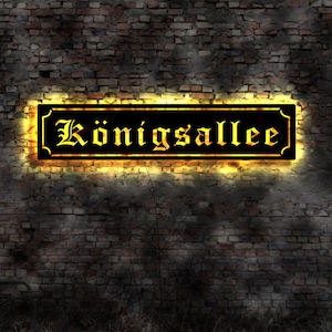Neon sign signs Königsallee Vintage Look sign street sign street sign no enamel sign wooden sign