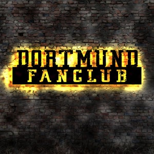 Skyline Dortmund LED Wandbild Holz Stadt AK Karte Map Stadtplan Wandsticker Leuchtbild Neonreklame Wandtattoo Reiseführer Silhouette