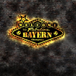 Welcome to LED Schild Bayern Fan no Blechschild Neon sign ich Leuchtschild Holz bin Leuchtreklame BRD Bundesland Map Reiseführer
