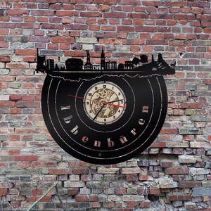 Uhr Wanduhr  Wanduhr Skyline Ibbenbüren  Silhouette Hotel Urlaub Hansestadt