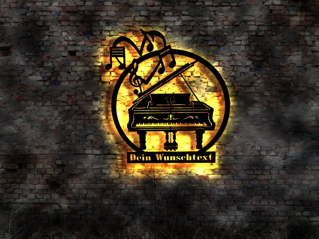 LED Mural Piano Grand Piano Piano Music Stand Book Keyboard Etsy