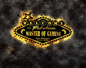 Custom Gamer PC Game Console Collection Keyboard PC Gaming Zone Sign LED Sticker Logo Book Company Sign Light