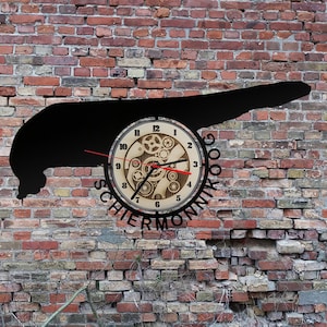 Uhr Wanduhr Skyline Schiermonnikoog   Wandbild Insel  Holz Stadt AK Karte  Stadtplan Wandsticker Souvenier