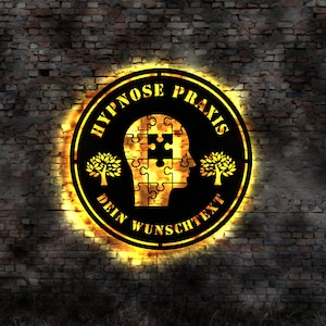 LED illuminated sign hypnosis practice doctor
