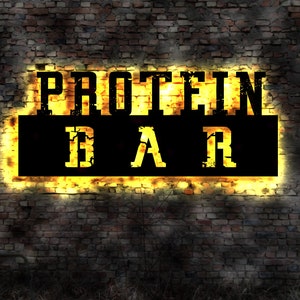 Sign Protein Amino Acid Training Weight Training Gym Neon Sign Steroids Anabolics Fitness Bodybuilder Evolution Fitness Studio