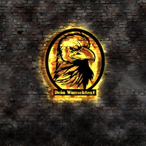 3D LED Wall Picture Illuminated Sign Falcon Falconer Book Peregrine Falcon White Eagle Eagle Falcon Silhouette Sticker Falcon Knife Picture Print