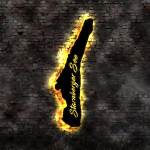 LED Schild  Starnberger See Reiseführer Flagge Fahne Urlaub Wanderkarte Buch Deko Zeichen Bild no Neonreklame Neon sign  Silhouette Buch