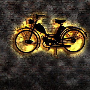 LED wall picture DDR moped moped Ossi Ostalgie vehicle sign scooter vintage bike Ostalgie two-stroke