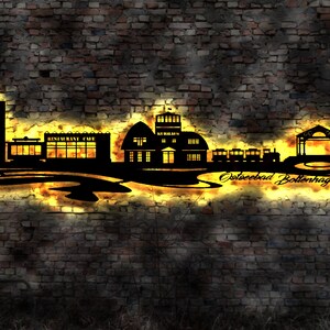 Skyline Ostseebad Boltenhagen Wandbild Holz Stadt AK Karte Map Stadtplan Wandsticker Leuchtbild  Wandtattoo Reiseführer Silhouette