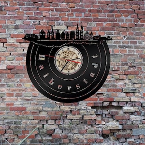 Horloge murale, image de Halberstadt, silhouette d'horizon, décoration d'image