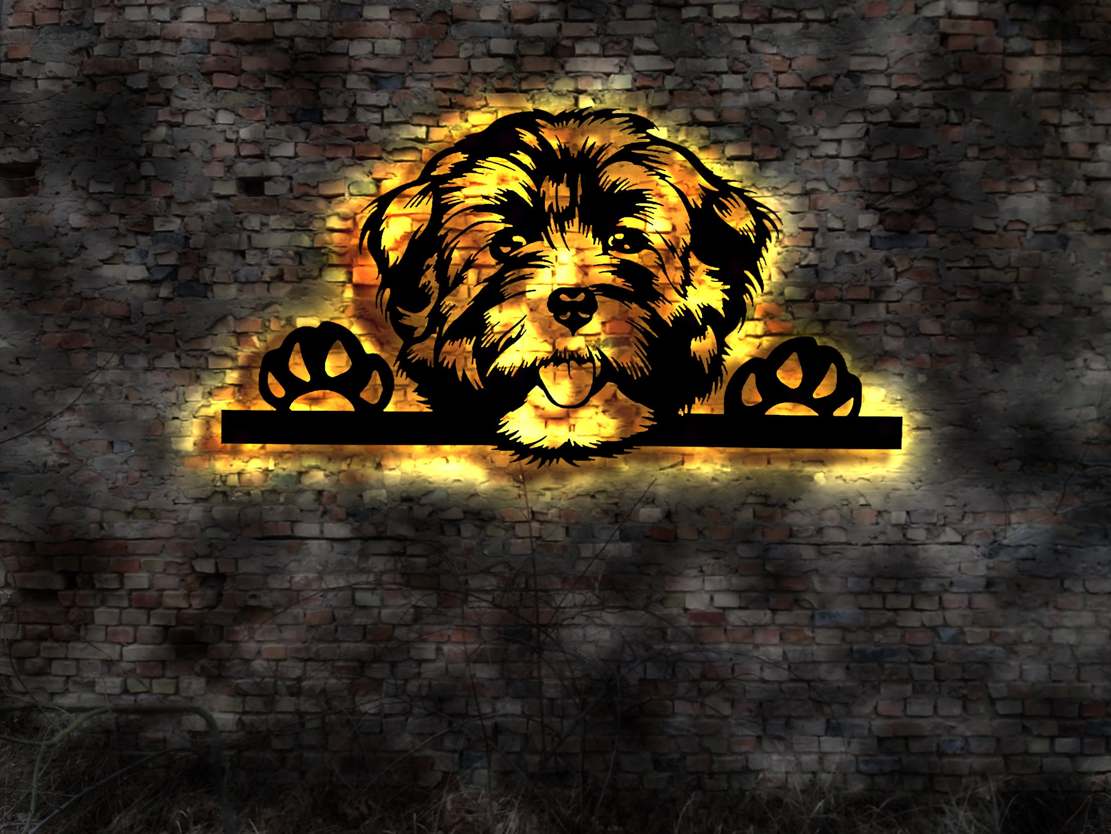 Havanese LED Wall Picture Made of Wood Puppies Puppy Book Dog