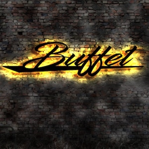 LED mural buffet counter gastronomy hotel sign restaurant dining room dining room sideboard bar