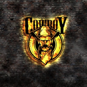 Cow Boy Kneipe Saloontür Schild Neonreklame no Blechschild Ranger sign Cowboy Hut Western Bar Sherriff Sheriff Schild Italo Film Movie