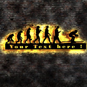 LED Wandbild Ski Abfahrt Langlauf  Evolution