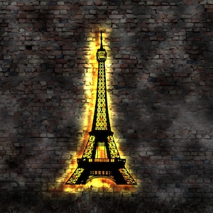 3D LED Wandbild Eifelturm Poster Modell Puzzle Poster Figur Tapete Kette Karte Handyhülle Wandtattoo Paris Pariser Eiffelturm Turm