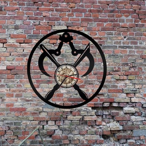 Uhr Drechsler Drechselbank gedrechselt  Innungsschild  Deko Maibaum  Zunftzeichen Rund  Logo Emblem Zeichen Zunft Innung