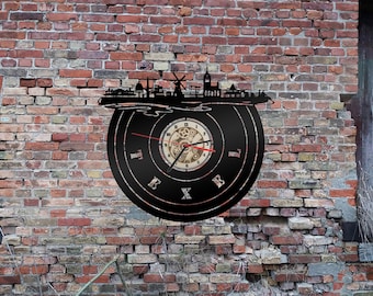 Insel Texel Wanduhr Uhr Holzuhr Uhren Ziffernblatt Clock Holz Armbanduhr Skyline Silhouette  Aufkleber