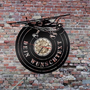 Clock Wall Clock Airplane Jet Small Aircraft Air Plane Fighter Model Picture Pilot Helmet Canvas Picture AK Model Airplane