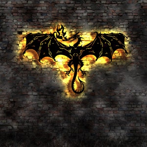 Dragon Dragon Wall Sticker Picture Sticker Fairy Tale Fire Wall Decoration Mural Decoration noIlluminated Image Neon Advertising Neon Sign