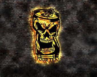 Letrero LED, lata, lata, máquina de bebidas, lata de cola, lata de cerveza, máquina de depósito, bebidas, logotipo de signo de cerveza