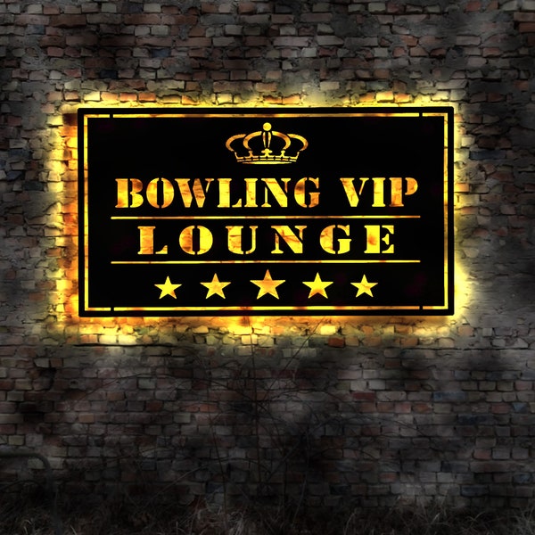 LED illuminated sign bowling bowling alley bowling balls bowling balls shop order bowling bowling club bowling alley throwing technology VIP lounge sign